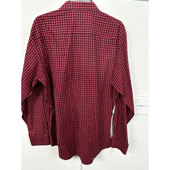 Bugatchi‎ Button-Down Shirt Gingham Check Red Black - Men's L - - Picture 5 of 9